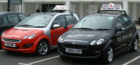 Two of our smart Forfour cars parked up in Livingston